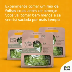Post para redes sociais da 100% Livre: nosso mix de folhas