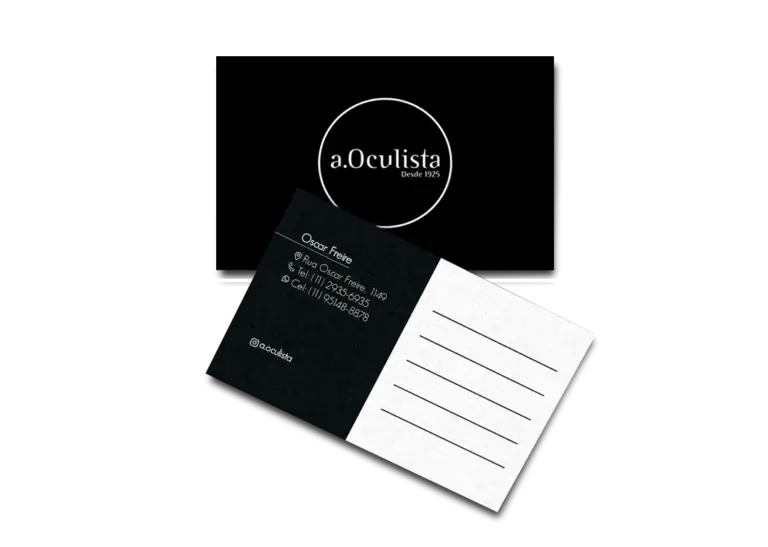 Mockup da identidade visual Aculista criado pelo Studio AiC