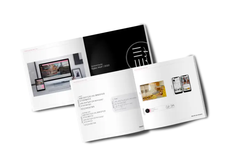 Mockup da identidade visual Egles Wolf criado pelo Studio AiC