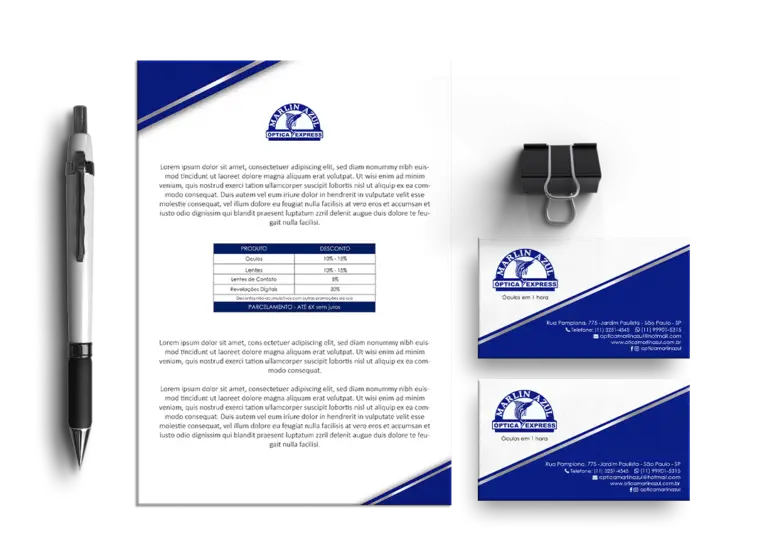 Mockup da identidade visual Marlin Azul criado pelo Studio AiC