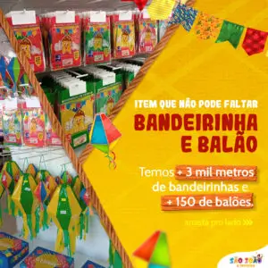 Post para redes sociais de São João O Festeiro: bandeirinhas